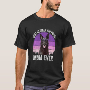 Frauen Schwarzer Deutscher Schäferhund Mutter Vint T-Shirt