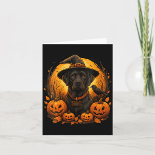 Frauen Schwarzer Lab Halloween Hexenhut Labrador H Karte
