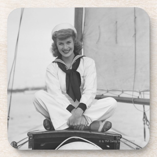 Frauen-Seemann Getränkeuntersetzer (Vorderseite)