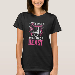 Frauen sehen aus wie eine Schönheit, die wie ein B T-Shirt