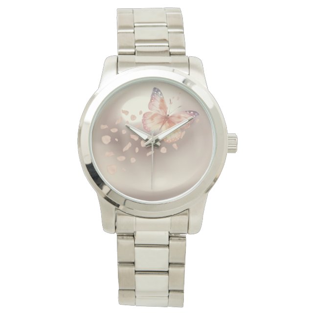 Frauen sehen, schmettern, Blume und Perlenuntergru Armbanduhr (Vorderseite)