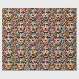 Frauen sehen sich abstrakten Collage Pop Art gegen Geschenkpapier