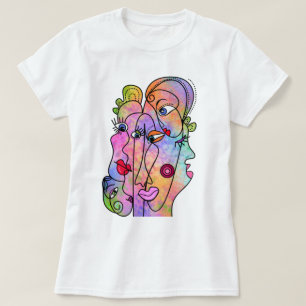 Frauen sehen sich dem T - Shirt Abstrakte moderne 