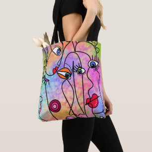 Frauen sehen sich der Tasche Moderne Stilmalerei g