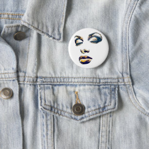 Frauen sehen sich Gold Makeup Schönheit Abstrakt P Button