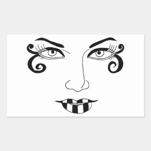 Frauen sehen sich mit Spaß konfrontiert Makeuty Ar Rechteckiger Aufkleber