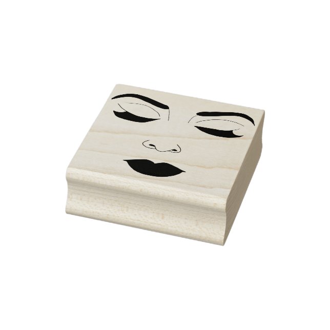 Frauen sehen verschlossenen Augen und machen Schön Gummistempel (Stempel)