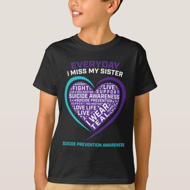 Frauen Selbstmord Bewusstsein Schwester Suizid Pre T-Shirt (Vorderseite)