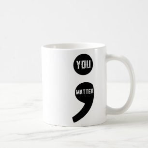 Frauen Semicolon Suizidprävention Bewusstsein Kaffeetasse