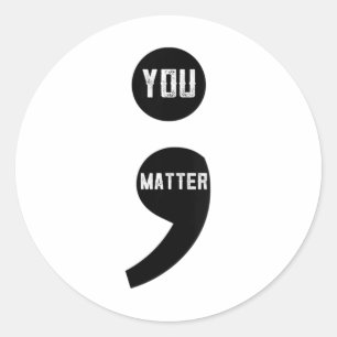 Frauen Semicolon Suizidprävention Bewusstsein Runder Aufkleber