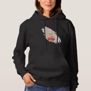 Frauen Sensual Girl Rote Lippen Kiss Niedlich Hoodie