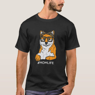 Frauen Shiba Inu Leopard Bandana Mama Life Mütter T-Shirt