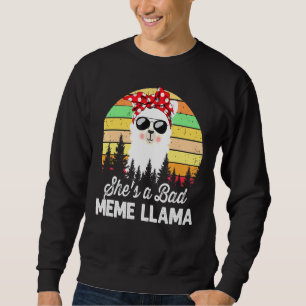 Frauen Sie ist ein schlechter Meme Llama Mama Vint Sweatshirt