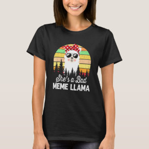 Frauen Sie ist ein schlechter Meme Llama Mama Vint T-Shirt