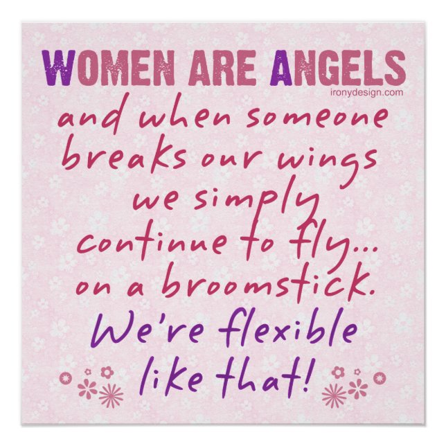 Frauen sind Engel Zitat Poster (Vorderseite)