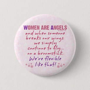 Frauen sind Engels-Freund-Spaß Button