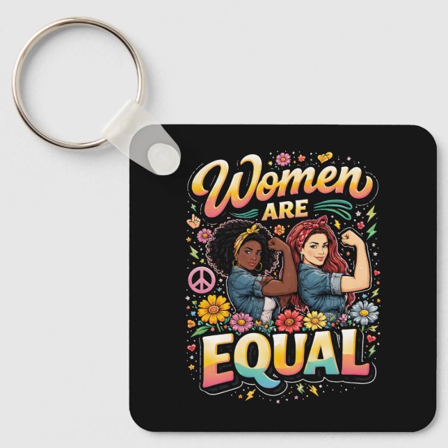 Frauen sind gleichberechtigt schlüsselanhänger (Vorderseite)