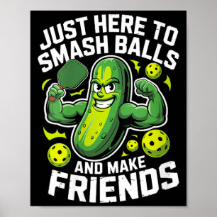Frauen sind hier, um Ball zu zerschmettern und Fre Poster