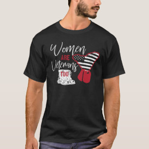 Frauen sind Veteranen-auch Flagge-Erkennungsmarke T-Shirt