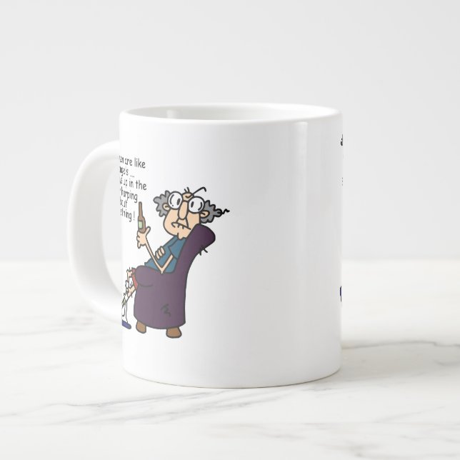 Frauen sind wie Engel Jumbo-Tasse (Vorderseite Links)