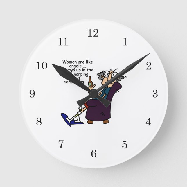 Frauen sind wie Engel Runde Wanduhr (Vorderseite)