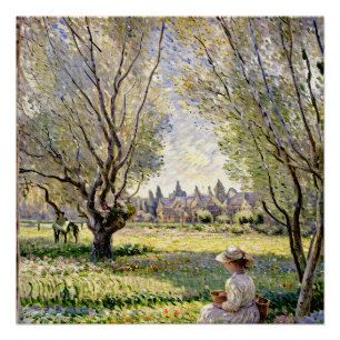 Frauen sitzen unter den Willows Poster