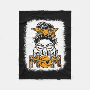 Frauen Sketll Mama Game Day Messy Bun Leopard Blea Fleecedecke