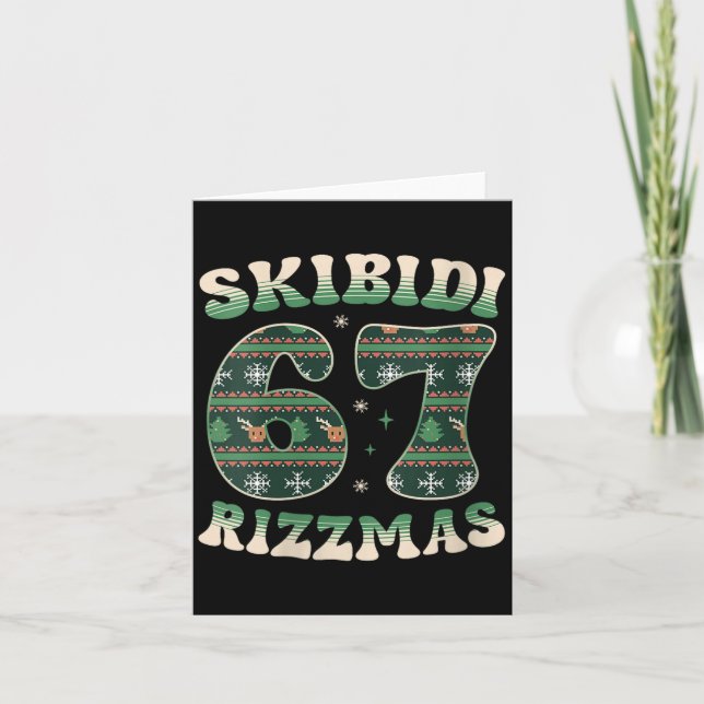 Frauen Skibidi Rizzmas 67 Sechs Sieben Meme Hässli Karte (Vorderseite)