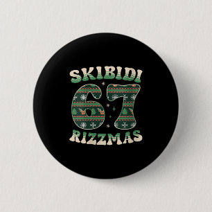 Frauen Skibidi Rizzmas 67 Six Seven Meme Hässliche Button