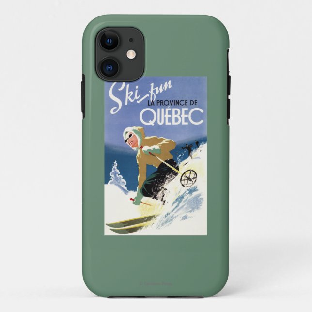 Frauen-Skifahren - englisches und französisches Case-Mate iPhone Hülle (Rückseite)