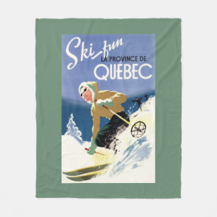 Frauen-Skifahren - englisches und französisches Fleecedecke