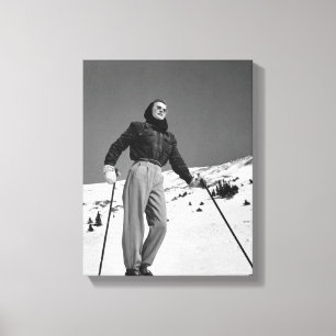 Frauen-Skifahrer Leinwanddruck
