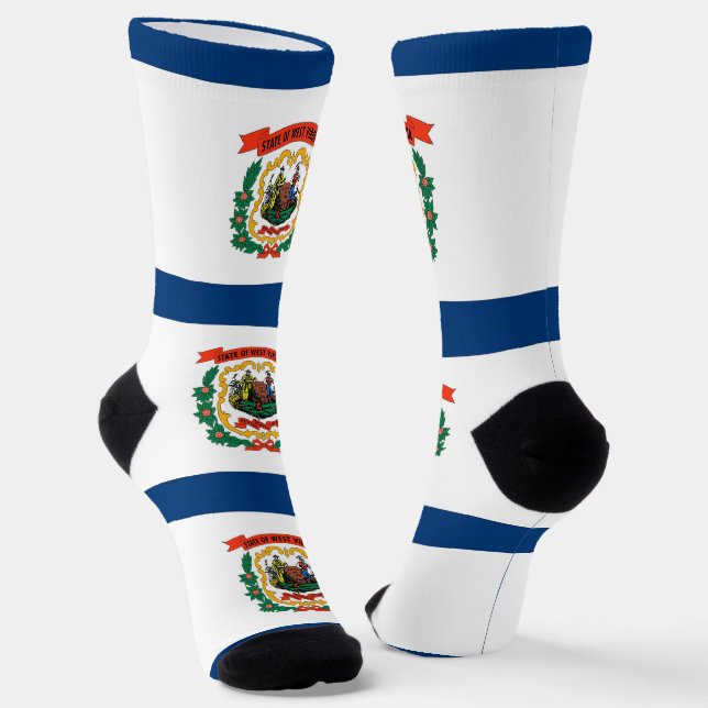 Frauen Socken mit der Flagge von West Virginia, US (Gewinkelt)
