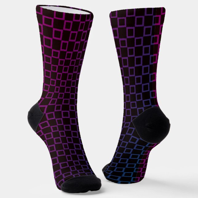 Frauen Socken mit Lila Schwarz-Klassik-Design (Gewinkelt)