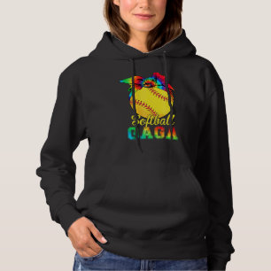 Frauen Softball Gaga Gefärbte Krawatte Softball Mo Hoodie