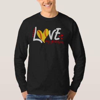 Frauen Softball Liebe meinen Enkel für Männer Kind T-Shirt