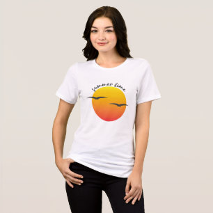 Frauen Sommer T-Shirt Casual Stylisches Oberteil Tri-Blend Shirt