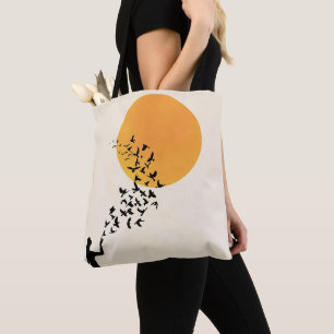 Frauen, Sonne & fliegende Vögel Silhouette Minimal Tasche