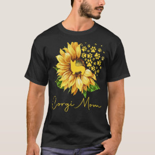 Frauen Sonnenblume Corgi Mutter Hund T-Shirt