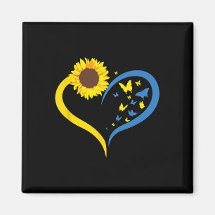 Frauen Sonnenblume Liebe Herz Ich stehe hinter der Magnet