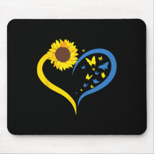 Frauen Sonnenblume Liebe Herz Ich stehe mit der Uk Mousepad