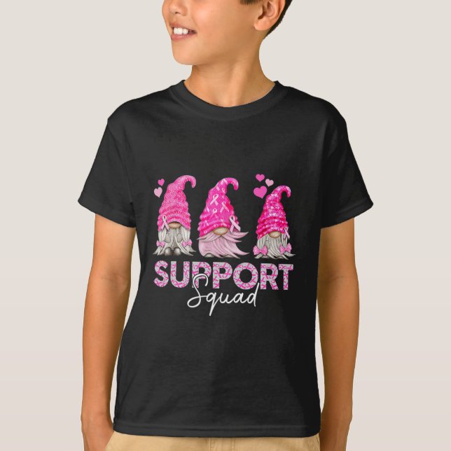 Frauen-Spaß-Gnome unterstützen Squad Brustkrebs-Aw T-Shirt (Vorderseite)