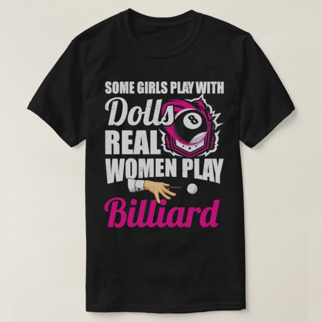 Frauen spielen Billiard Player Pool Billiard T-Shirt (Design vorne)