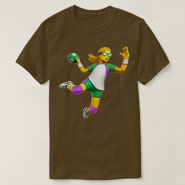 Frauen spielen Handball Emoji T-Shirt (Design vorne)