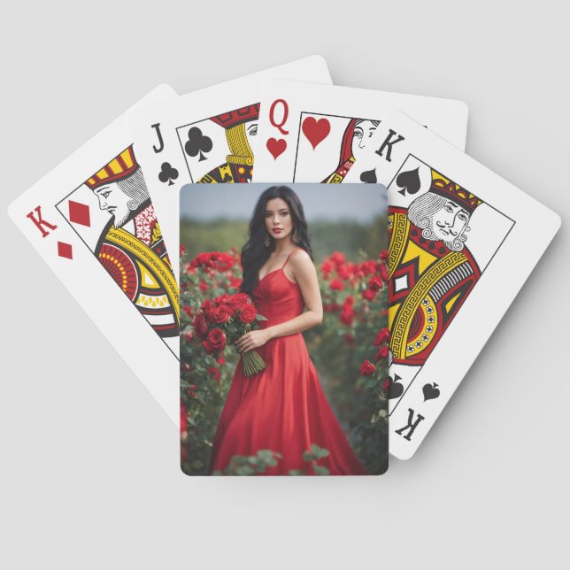 Frauen spielen Karten Spielkarten (Rückseite)