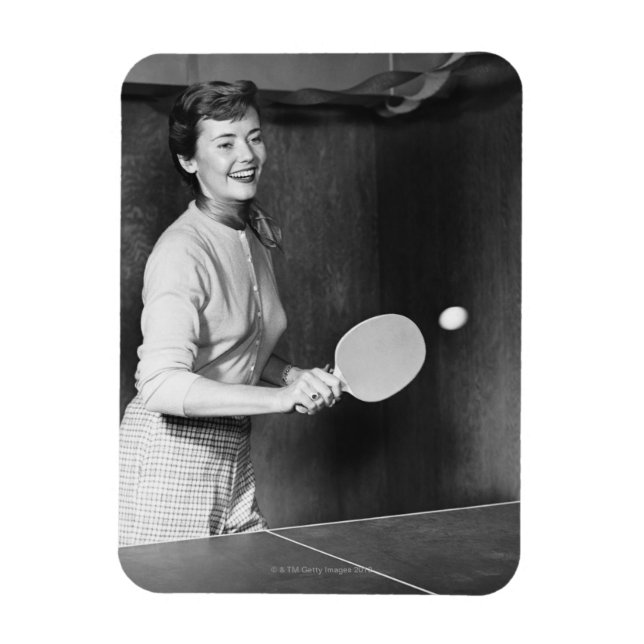 Frauen spielen Tischtennis Magnet (Vertikal)