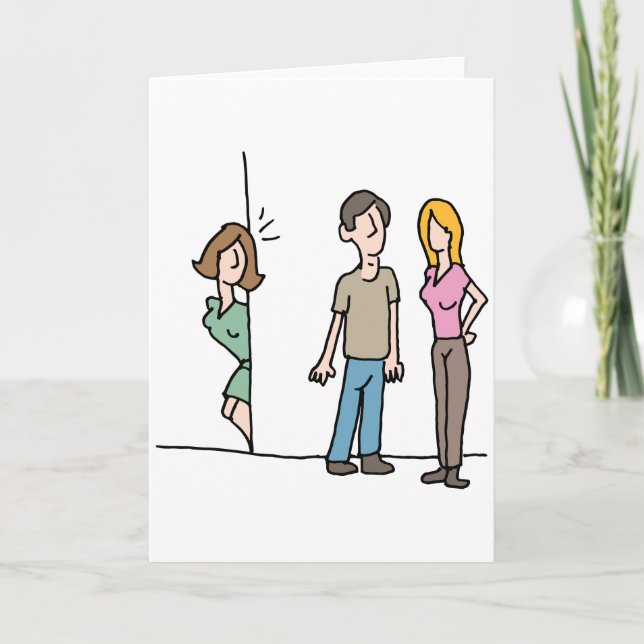 Frauen spionieren auf Freund Karte (Vorderseite)