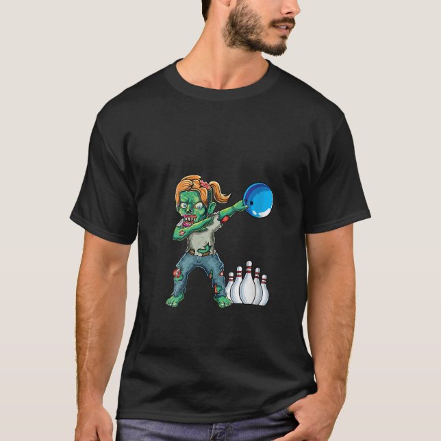 Frauen Spooky Female Zombie Bowling League Team Gi T-Shirt (Vorderseite)