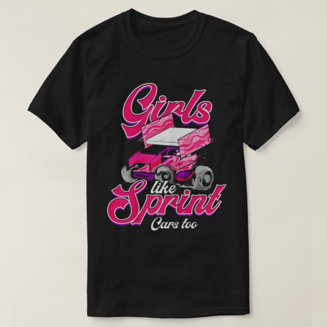 Frauen Sprint Car Racing Girl Motorsport Dirt Tra T-Shirt (Design vorne)