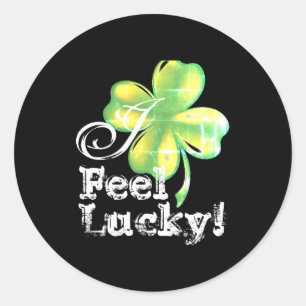 Frauen St. Patricks Day Shamrock Grün und Schwarz Runder Aufkleber